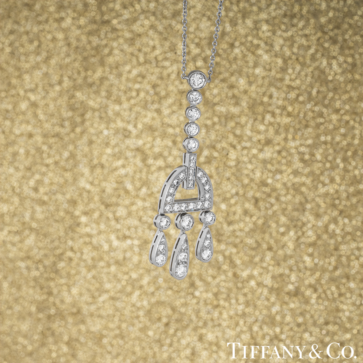 Tiffany & Co. Platinum Diamond Legacy Jazz Buckle Pendant